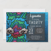 Magische paddenstoel Regelboog Glitter Whimsical Kaart (Voorkant)