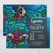 Magische paddenstoel Regelboog Glitter Whimsical Kaart (Voorkant / Achterkant)