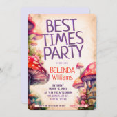 Magische Paddenstoelen Beste Tijden Feestflyer Kaart (Voorkant / Achterkant)