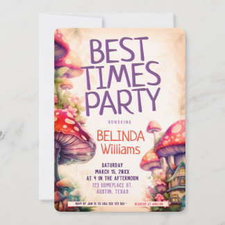 Magische Paddenstoelen Beste Tijden Feestflyer Kaart