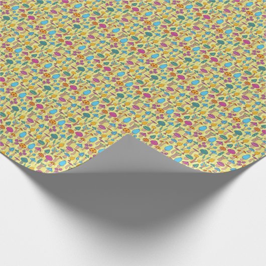 Magische paddenstoelen Doodle Naadloos Patroon Cadeaupapier (Hoek)
