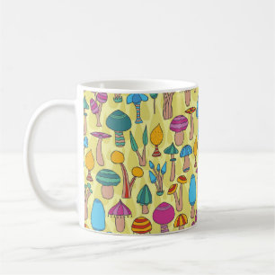 Magische paddenstoelen Doodle Naadloos Patroon Koffiemok