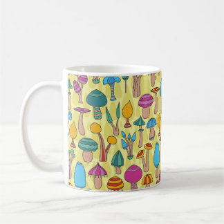 Magische paddenstoelen Doodle Naadloos Patroon Koffiemok