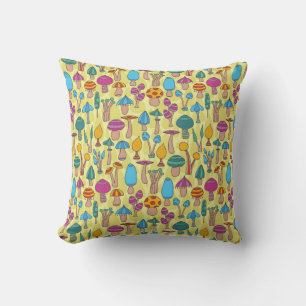 Magische paddenstoelen Doodle Naadloos Patroon Kussen