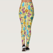 Magische paddenstoelen Doodle Naadloos Patroon Leggings (Achterkant)
