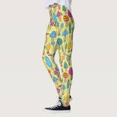 Magische paddenstoelen Doodle Naadloos Patroon Leggings (Links)