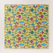 Magische paddenstoelen Doodle Naadloos Patroon Legpuzzel (Horizontaal)