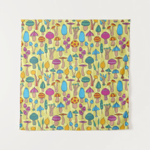 Magische paddenstoelen Doodle Naadloos Patroon Wandkleed