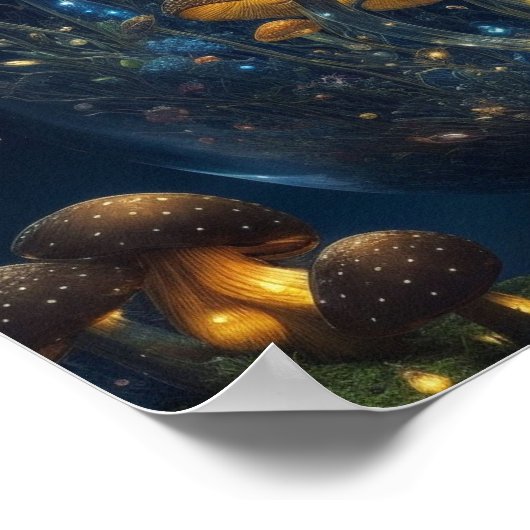 Magische paddenstoelen | Fantasy Digital Art Poster (Hoek)