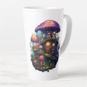 Magische paddenstoelen huis latte mok (Rechterhoek)
