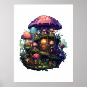 Magische paddenstoelen huis poster (Voorkant)