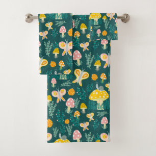 Magische paddenstoelen Kute Butterflies Slakken La Bad Handdoek