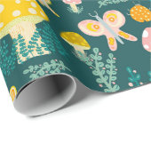 Magische paddenstoelen Kute Butterflies Slakken La Cadeaupapier (Rol Hoek)