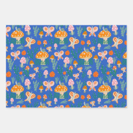 Magische paddenstoelen Kute Butterflies Slakken La Inpakpapier Vel