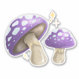 Magische paddenstoelen - LAVENDER Sticker