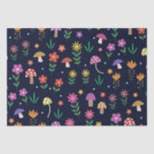 Magische paddenstoelen met grillig bloemenpatroon tissuepapier (Voorkant)