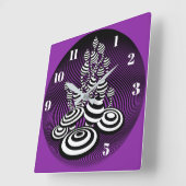 Magische paddenstoelen met optisch design vierkant vierkante klok (Hoek)