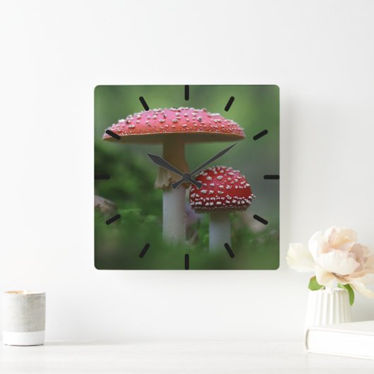 Magische paddenstoelen vierkante klok (Huis)