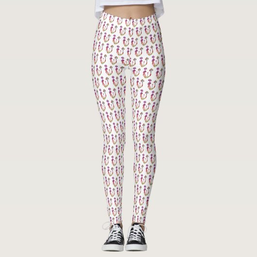 Magische paddenstoelen Waterverf Aangepaste Leggin Leggings (Voorkant)