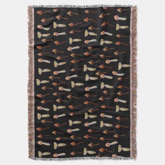 Magische paddenstoelen Waterverf Deken (Voorkant Verticaal)