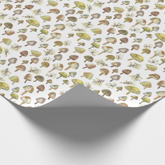 Magische paddenstoelen Waterverf Forest Pattern Gi Cadeaupapier (Hoek)