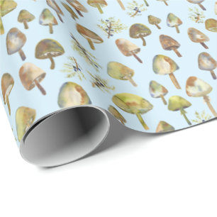 Magische paddenstoelen Waterverf Forest Pattern Gi Cadeaupapier