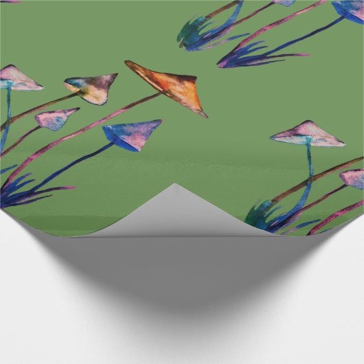 Magische paddenstoelen Waterverf Kunstwerkpapier Cadeaupapier (Hoek)