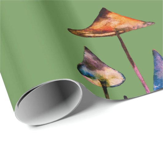 Magische paddenstoelen Waterverf Kunstwerkpapier Cadeaupapier (Rol Hoek)