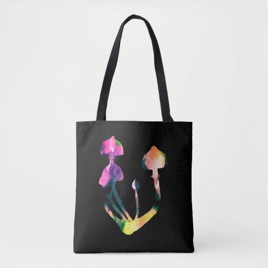 Magische paddenstoelen Waterverf Paarse kunst Tote Bag (Voorkant)