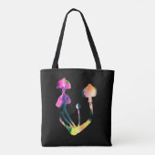 Magische paddenstoelen Waterverf Paarse kunst Tote Bag (Achterkant)