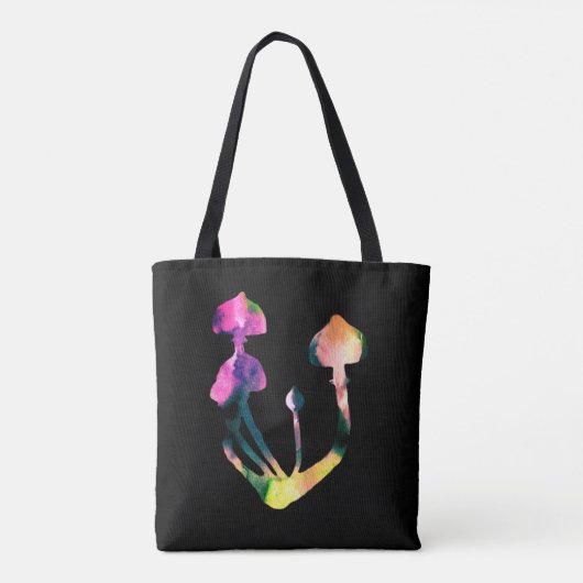 Magische paddenstoelen Waterverf Paarse kunst Tote Bag (Achterkant)