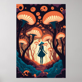 Magische Paddenstoelenbos Poster | Trippy Kunst 5