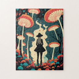 Magische Paddenstoelenbos Puzzel | Trippy Kunst