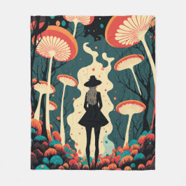 Magische Paddenstoelenbosdeken | Trippy Kunst Fleece Deken