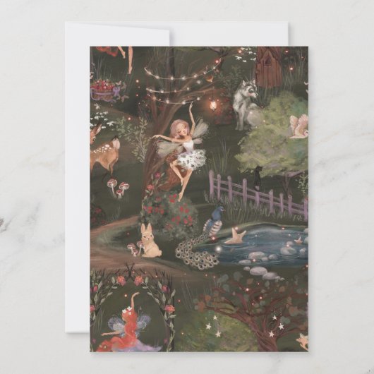 Magische Paddenstoelenfee Uitnodiging (Achterkant)