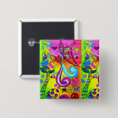 magische paddenstoelenknop vierkante button 5,1 cm (Voorkant /achterkant)