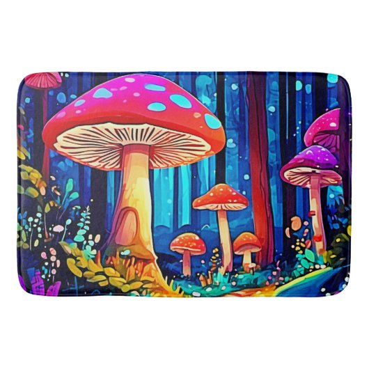 Magische Paddenstoelenpad Ontwerp Badmat (Voorkant)