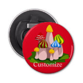 Magische paddenstoelkathedraal Thunder_Cove Button Flesopener (Voorkant)