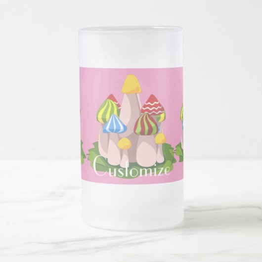 Magische paddenstoelkathedraal Thunder_Cove Matglas Bierpul (Center)