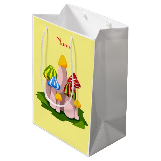 Magische paddenstoelkathedraal Thunder_Cove Medium Cadeauzakje (Achterkant Gekanteld)