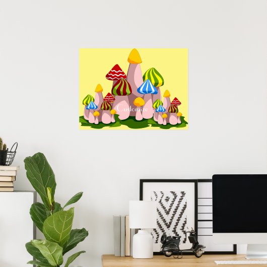 Magische paddenstoelkathedraal Thunder_Cove Poster (Thuiskantoor)