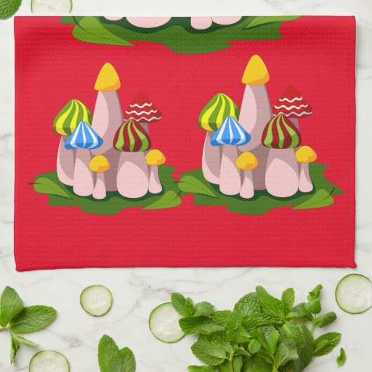 Magische paddenstoelkathedraal Thunder_Cove Theedoek (Gevouwen)