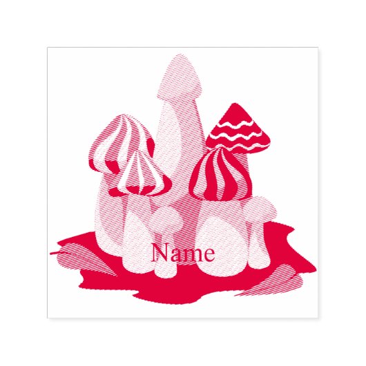 Magische paddenstoelkathedraal Thunder_Cove Zelfinktende Stempel (Design)