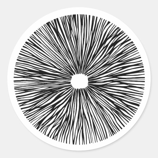 Magische paddenstoelspore classic ronde sticker (Voorkant)