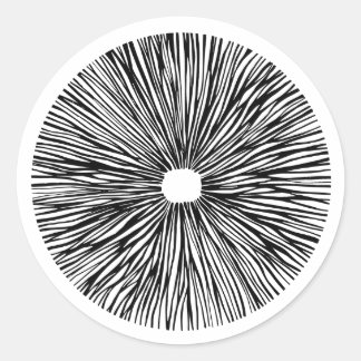 Magische paddenstoelspore classic ronde sticker