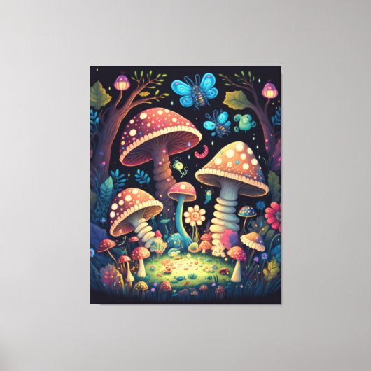 Magische paddestoelen canvas afdruk (Voorkant)