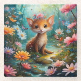 Magische paddestoelen glazen onderzetter