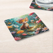 Magische paddestoelen kartonnen onderzetters (Schuin)