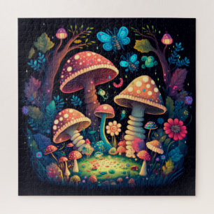 Magische paddestoelen legpuzzel