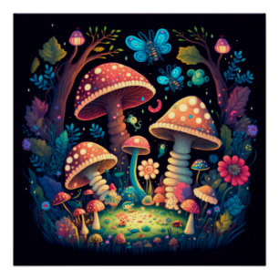 Magische paddestoelen perfect poster
